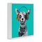 Stupell Industries Jammin' Pup on Blue Framed Giclee, design by Lorenzo Collective